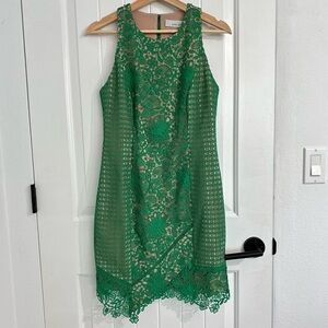 NWOT Adelyn Rae Green Lace Sleeveless Dress